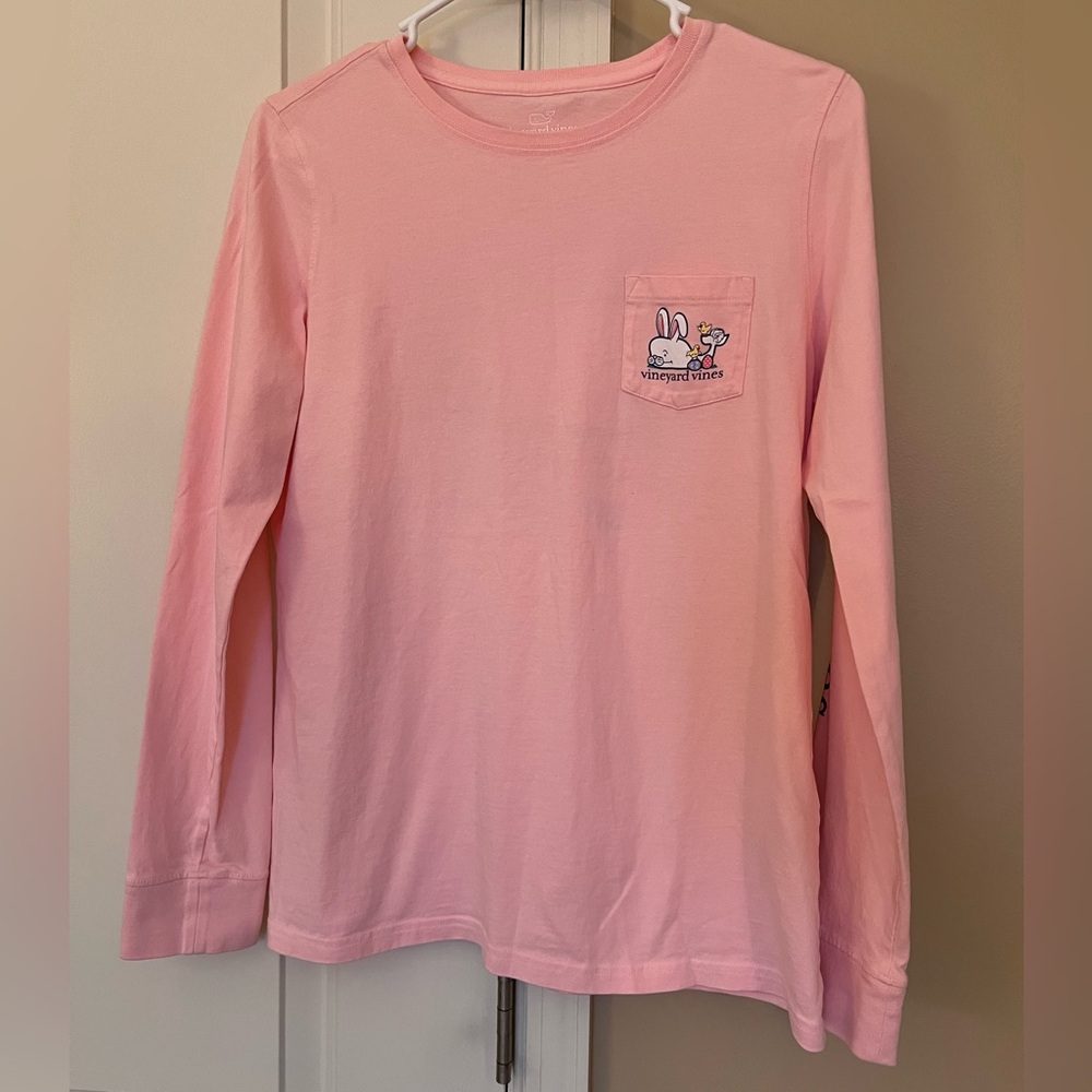 Vineyard Vines Pink Hoppy Easter Long Sleeve Graphic Tee Women’s Small